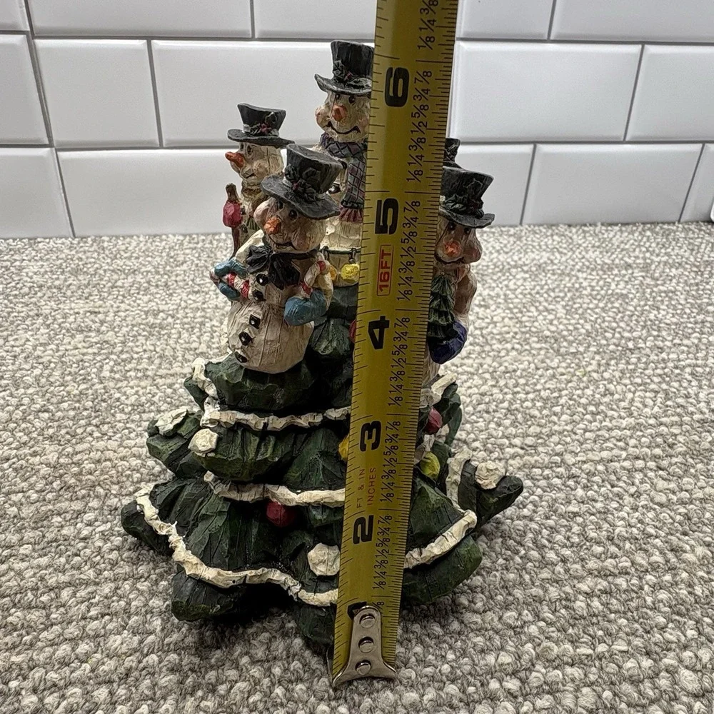 Snowman Cheese Butter Jam Spreaders In Festive Christmas Tree‎ Holder Resin